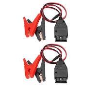 OTOTEC 2Pcs 12V 16Pin OBD2 Car ECU Emergency Power Cable Memory Saver OBD2 Connector with Alligator Clips Vehicle Battery Replacement Tool
