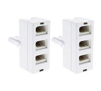 OTOTEC 2Pcs BT Plug Socket Telephone Cable Adapters Standard Telephone BT Male Plug to BT Female Socket Conversion Connector 53x24x22mm White