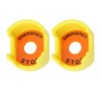 OTOTEC 2Pcs Emergency Stop Button Shroud Yellow 22mm Bezel Protective Cover Compatible with Hylec E-Stop Switch Guard