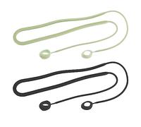 OTOTEC 2PCS Silicone Anti-Loss Straps Compatible with Samsung Galaxy Buds 2 Bluetooth Earphone Soft Neck Rope Cord Sport Lanyard 40cm Length (Black & Green)