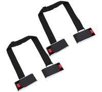 OTOTEC 2PCS Ski Fastener Tapes Adjustable Length 65-115 CM Adjustable Ski Carrier Straps Cushioned Shoulder Sling for Winter Sports for Adults and Children Black