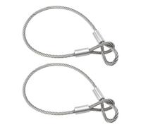 OTOTEC 2PCS Stainless Steel Wire Cable with Double Looped Ends Length 50cm Diameter 6mm Breaking Strength 2300N Normal Load 220kg Outdoor Travel Safety Rope for Hanging and Fixing for Luggage Lock