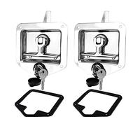 OTOTEC 2Pcs T Handle Cam Latch Lock Tool Box Lock with Mounting Holes Lock Dust Cover Kit 304 Stainless Steel Folding for RV Camper Truck Trailer Toolbox