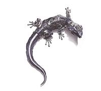 OTOTEC 3D Sticker Auto Headlight Gecko Shape Decal Self-Adhesive Waterproof Decoration for Car Truck Motorcycle Window Bumper Wall Decor Grey