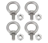 OTOTEC 4 Sets M10 Lifting Eye Bolts with M10 Lock Nuts 304 Stainless Steel Eye Bolt for Mechanical Equipment Electric Power Marine Transportation