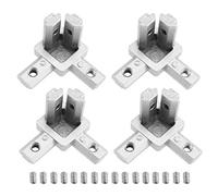 OTOTEC 4Pcs 3-Way 2020 Series End Corner Bracket T Slot 2020 Bracket Kit with Screws Aluminum Extrusion Connector for European Standard Aluminum Extrusion Profile