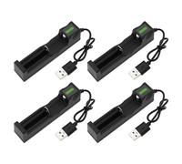OTOTEC 4PCS 4.2V One Slot Battery USB Charger Battery Charger Adapter for 3.7V 18650 14500 16340 14650 Rechargeable Li-Ion Batteries