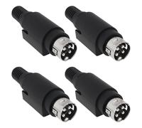 OTOTEC 4PCS 4-Pin Mini Power Din Solder Plug 7.5A 24V 4-Pin Mini DIN Power Connector for Camera Audio Mixer Projector Home Audio System 4-Pin Unassembled Mini DIN Soldering Plug