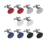 OTOTEC 5 Pairs Round Cufflinks Men Cuff Links Classic Shirt Cufflinks for Clothing Decoration Accessories Formal Occasions Business Meetings Anniversaries
