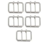 OTOTEC 5pcs Double Prong Buckles Belt Buckles Double Pins Buckles 65x45mm Buckles 5cm Belt Buckles suitable for 5cm Belts Silver Metal