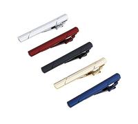 OTOTEC 5pcs Metal Multi-color Black/Silver/Gold/Blue/Red Men Tie Clips Kit for Party Wedding Working Gift