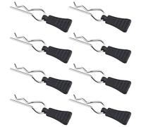 OTOTEC 8PCS RC Body Clips Bent Springy R Pins for 1/8 1/10 1/12 RC Car Secure Shell Pin & Mounting Bracket Set RC Model Bent Body Clamp Accessories Black