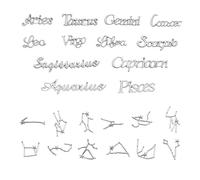 OTOTEC 96Pcs Constellation Pendants Constellation Sign Letter Charms Zinc Alloy Constellation Theme Fillers Decorative Accessories for DIY Making Silver