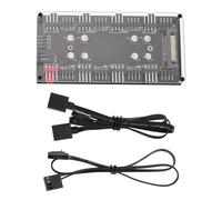 OTOTEC Case Fan Hub 12V 4-Pin PWM+RGB 2 in 1 Controller 110.2x53.3x15.1mm with SATA Power Case Motherboard Fan Power Extension Cable Cord