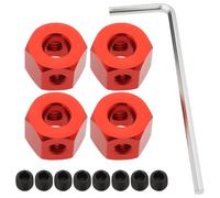 OTOTEC Red 5mm to 12mm Hexagonal Wheel Hubs Adapter Compatible with MN WPL D12 1:16 Remote-controlled Tracked Vehicle