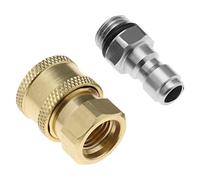 OTOTEC Set of 2 Pressure Washer Adapter 1/4 Inch Quick Connector to M14 Thread Fittings Brass Coupling Quick Disconnect Kit for Spray Lance Hose Pump