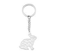 OTOTEC Wolf Keychain Stainless Steel Hollow Animal Keyring Car Key Holder Key Decoration Backpack Ornament Handbag Hanging Pendant for Women Men Silver