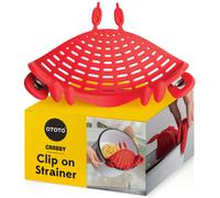 OTOTO Crabby Clip-On Strainer by - Red Crab Pasta Strainer Noodle Strainer Cute Kitchen Accessories Cool Kitchen Gadgets Food Strainer for Meat