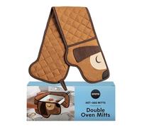 OTOTO Hot-Dog Oven Gloves - Cute, Funny, Dachshund Design, Double, Heat Resistant - Gifts for Dog Lovers, Kitchen Helper (Brown)