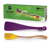 OTOTO Spatula and Pastry Brush - Silicone Heat Resistant and Basting Brush, Cooking and Baking Spatula, Spooky Witchy Gifts, Gothic Kitchen Halloween Gifts, Unique Kitchen Gadgets (Witchin)
