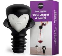 OTOTO Wine Stoppers & Pourer - Halloween Gifts for Wine Lovers, Spooky Wine Bottle Stopper, Wine Goth Accessories, Fun Kitchen Gadgets (Count Corkula)
