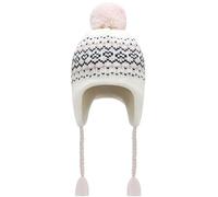 Otoyzy Peruvian Winter Hat with Ear Flaps Fleece Lining Pom Pom Knitted Hat for 3-10 Years Baby, 3D pattern, 3-5 Years