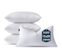 OTPIPCS 30 x 50 CM Cushion Insert Set of 4 Down Alternative 12 x 20 Inch Throw Pillow Inserts Small Lumbar Decorative Cushion White Rectangle Pillows Stuffing for Living Room Couch Bed Sofa Cushions