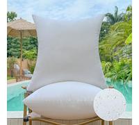 OTPIPCS 40 x 40 Outdoor Cushion Inserts Set of 2 Small Square Patio Furniture Pillows for Porch Couch Fall 16 x 16 Throw Pillow Inserts Decorative Stuffer Cushions Waterproof White Sofa Cushion