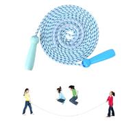 OTraki 16 Ft Long Kids Skipping Rope 1 Pack Multiplayer Team Group Jump Rope Wooden Handle Adjustable Cotton Rope Wear-resistant 5 Meters Jumping Rope for Adult Children School Sport Game Outdoor
