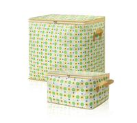 OTraki 2 Pack Quilt Storage Bag, 110L Large Clothes Storage Bag with 30L Storage Box with Lid and Zip Thick Fabric Wardrobe Storage Organiser for Duvet Towel Bedding Blankets Toy Underbed Storage