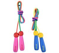 OTraki 2 Pack Skipping Rope Kids 7Ft/2.5M, Jump Rope Adjustable with Wooden Handle Jumping Ropes for Girls or Boys Children Skip Ropes 5+ Years for Exercise Fitness