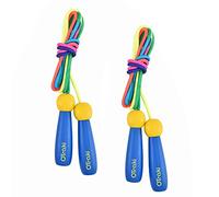 OTraki 2 Pack Skipping Rope Kids 8.2Ft/2.5M Jump rope Adjustable with Wooden Handle Jumping rope for Girls or Boys Children Skip Ropes 5+ Years for Exercise Fitness