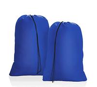OTraki 2 Pack Travel Laundry Bag, 50x60cm Drawstring Laundry Bag for Dirty Clothes Foldable Storage Bag Toys Dirty Clothes Bag for Hamper Basket Home College Dorm Camp (Blue)