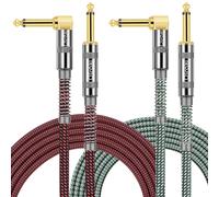 OTraki 2 Pcs Instrument Cable 3m, 10ft Braided Guitar Lead Instrument
