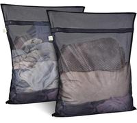 OTraki 2 Pcs Mesh Laundry Bag 40x50cm, Fine Laundry Bags with Zips Reusable Laundry Bags for Washing Machine Washing Bag for Delicates, Socks, Blouse