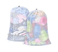 Otraki 2 Pieces Large Wash Bag 24 X 35 Inch(60 X 90cm), Laundry Bags With Drawstring, Mesh Laundry Bags, Laundry Net Bags For Washing Machine, For Travel Delicates Sheets Coats Curtains (White)