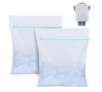 OTraki 2pcs Mesh Laundry Bags, 50x60cm, Laundry Bags For Washing Machine, Travel Laundry Bag, Shoe Washing Machine Bag，Zipper Closure, For Clothes, Socks, Underwear, Bra (White)
