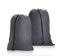 OTraki 2Pcs Travel Laundry Bags 60x80cm, Large Drawstring Bag Foldable Dirty Laundry Travel Bag Tear Resistant Storage Bags for Hamper Basket Home College Dorm Camp (Grey)