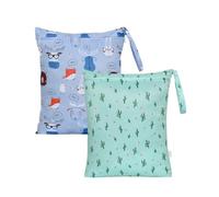 OTraki 3Pcs Wet Bags, Waterproof Wet Dry Bags Reusable Cloth Nappy Wet Bags with Handle, Dirty Clothes Travel Laundry Bag for Gym Camping Babies Swimming Travel Workout Beach