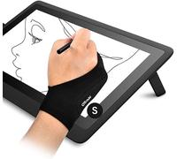 OTraki Artist Glove Anti-fouling Digital Drawing Glove 2 Pack Two Finger Thickening for Graphics Drawing Tablet Art Creation for Right Left Hand, S (7x18.5cm)