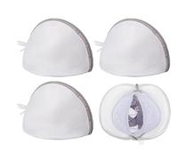 OTraki Bra Washing Machine Bag, 4 Pcs Protective Mesh Laundry Bag with Zippe Prevents Damage Bra Wash Bag for Delicates for Intimates Lingerie Underwear, Socks, Travel Laundry Storage 18x16cm White