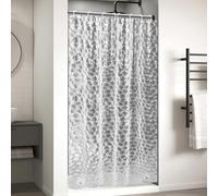 OTraki Clear Shower Curtain, 120 X 200 CM Extra Long Shower Curtain, 3D Design Weighted Bath Curtain, Anti Mould Resistant Shower Curtains, Thicken Waterproof Bathroom Curtain with 8 Curtain Hooks
