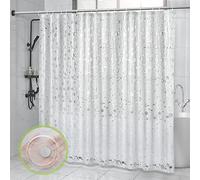 OTraki Clear Shower Curtain, 200×240cm Extra Wide Shower Curtain for Bathroom EVA Weighted Bath Curtain, Anti Mould Resistant Shower Thicken Waterproof Bathroom Curtain with 4 Bottom 16 Hooks