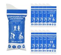 OTraki Disposable Urine Bag for Travel, 10Pcs Portable Urinal for Men Mobile Emergency Toilet Pee Bags with the Large Open Gel Urine Bags for Camping, Traffic Jam,Travel, Car, Hiking (800ML)
