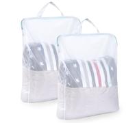 OTraki Large Laundry Bags, Mesh Travel Bags with Zips, 24 x 32 inch Net Laundry Bags, Reusable XXL Wash Bags, Washing Bag with Handles for Washing Machine Delicates Clothes (2 Packs)