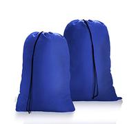OTraki Large Travel Laundry Bags, 2Pcs 60x80cm Drawstring Bag Foldable Dirty Laundry Travel Bag Tear Resistant Storage Bags for Hamper Basket Home College Dorm Camp (Blue)
