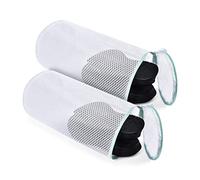 OTraki Mesh Laundry Bags 2 Pack Shoe Washing Machine Bag Honeycomb Wash Bag with Zipper for Sneakers, Running Shoes, Sock, Bras, Delicates and Toys, White