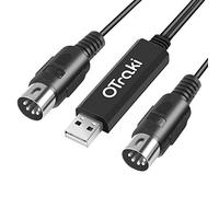 OTraki Midi to USB Cable, 5 PIN Midi Cable 3m/10Ft Out to USB with LED Indicator for Music Keyboard Piano to PC Laptop USB MIDI Interface Converter for Home Music Studio