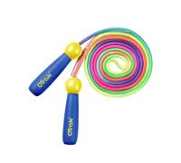OTraki Rainbow Skipping Rope Kids Adjustable 2.5 m Wooden Handle Grip Pro
