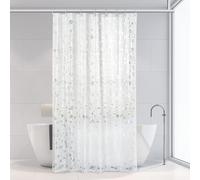 OTraki Shower Curtain for Bathroom, 120 x 200 cm EVA Clear Shower Curtains Mould Proof Resistant Waterproof Bath Curtain with Weighted Hem Wet Room Bathroom Curtains with Grommets